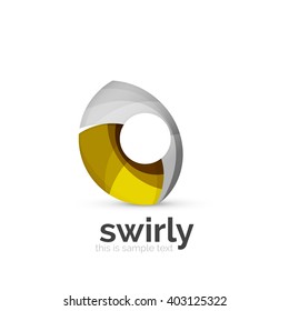 Abstract swirly round logo template. Vector illustration