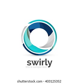 Abstract swirly round logo template. Vector illustration