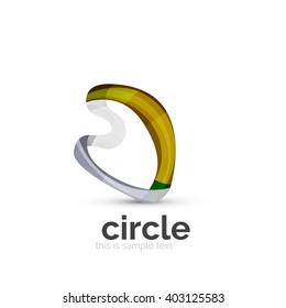 Abstract swirly round logo template. Vector illustration
