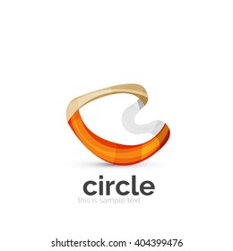 Abstract swirly round logo template. Vector illustration