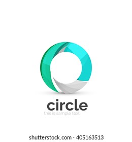 Abstract swirly round logo template. Vector illustration