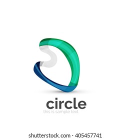 Abstract swirly round logo template. Vector illustration