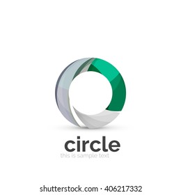 Abstract swirly round logo template. Vector illustration