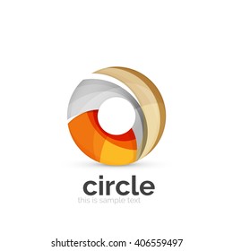 Abstract swirly round logo template