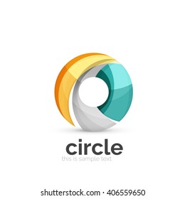 Abstract swirly round logo template