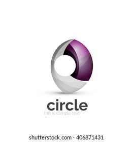 Abstract swirly round logo template. Vector illustration