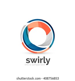 Abstract swirly round logo template. Vector illustration