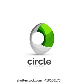 Abstract swirly round logo template. Vector illustration
