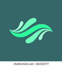 Abstract swirly round logo template.