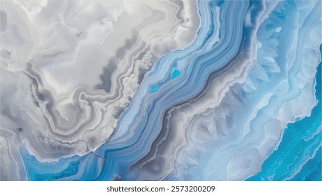 Abstract swirly texture. Fantasy fractal background. 3D rendering. Shellfish, stone, pearl. White, grey and blue