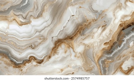 Abstract swirly texture. Fantasy fractal background. 3D rendering. Shellfish, stone, pearl. White, grey, beige and brown