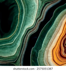 Abstract swirly texture. Fantasy fractal background. 3D rendering. Shellfish, stone, pearl. Green, beige, orange