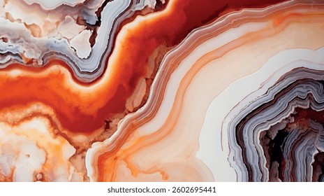 Abstract swirly texture. Fantasy fractal background. 3D rendering. Shellfish, stone, pearl. Beige, white, orange, brown