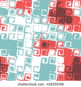 Abstract swirly tiles - vector seamless pattern