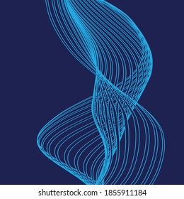 Abstract Swish Blue Pattern Line