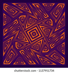 abstract switching orange and violet geometric overlap contemporary vintage pattern
