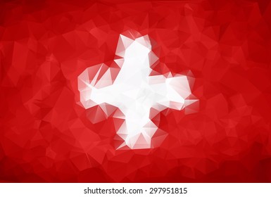 Abstract Switzerland flag polygon background