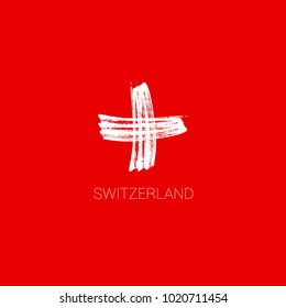 Abstract Switzerland Flag, Switzerland Text