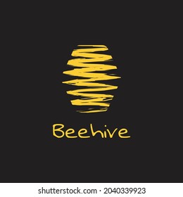 abstract swoosh beehive logo design.