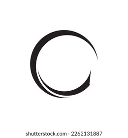 abstract swoosh circle logo design vector isolated on white background.