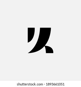 Abstract Swoosh K Letter Initial Name Icon Symbol Logo Design Vector 