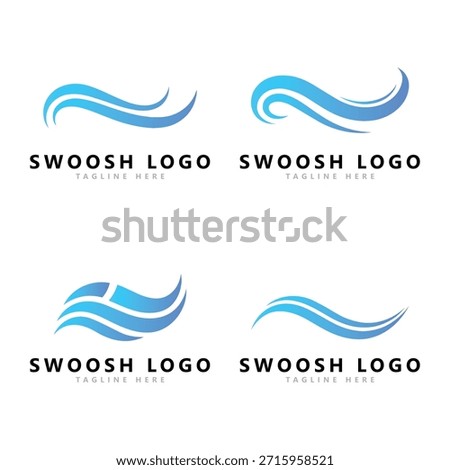 Abstract swoosh logo icon vector design illustration