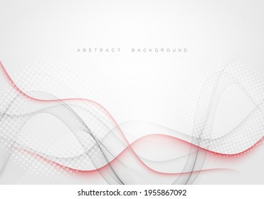 Resumen de líneas de onda oscilante borde distribución gris elegante fondo moderno.