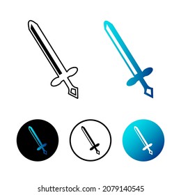 Abstract Sword Icon Illustration Flat Design