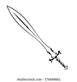 Abstract sword on a white background