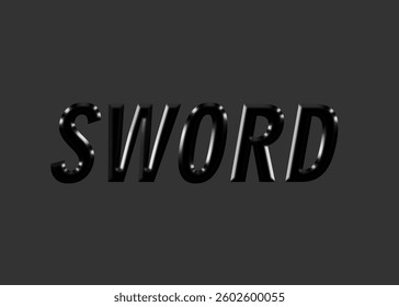 Abstract Sword Text Effect Design Gray Background