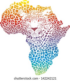 Abstract symbol Africa in leopard camouflage