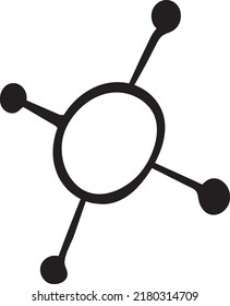 Símbolo abstracto del átomo. Ilustración vectorial