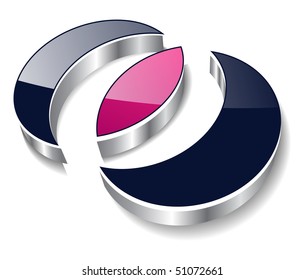 símbolo abstracto, negro y rosa, vector.