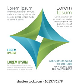 Abstract symbol, blue and green technology logo on white background