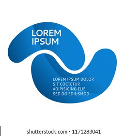 Abstract symbol, blue technology logo on white background