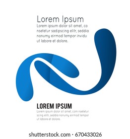Abstract symbol, blue technology logo on white background