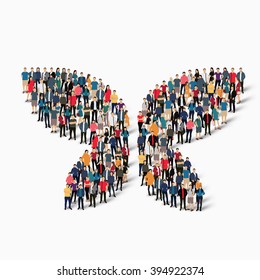 abstract  symbol  butterfly people