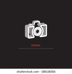 abstract symbol of a camera in the 3D