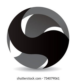 Abstract symbol, color technology logo on white background