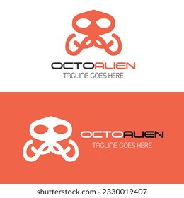 An abstract symbol combining an octopus with an alien. Logo for food and lifestyle business