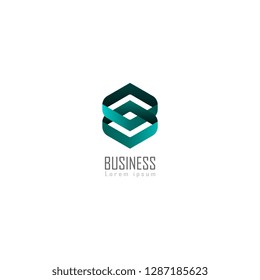 abstract symbol. for corporate business or data database technology logo icon template. Vector illustration. - Vector