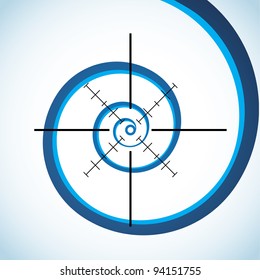 Abstract symbol of crosshair on a spiral - illustration