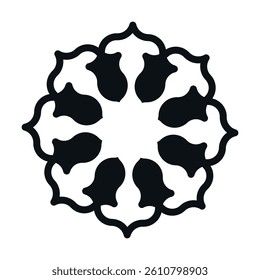 abstract symbol decorative ornament circle logo geometric shape for interior decoration design vector