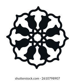 abstract symbol decorative ornament circle logo geometric shape for interior decoration design vector