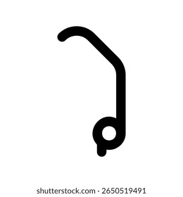 Símbolo abstrato representando um toque de misturador elegante e simples em um fundo branco limpo