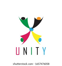 Símbolo abstracto diseño de icono de unidad con colores