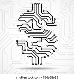 Abstract Symbol Dollar Of Circuit Board. Vector Illustration. Eps 10