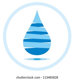 Abstract symbol  of a drop water. Vector blue color. EPS-10 (non transparent elements,non gradient)