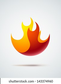 Abstract symbol of fire flames. EPS10 vector.