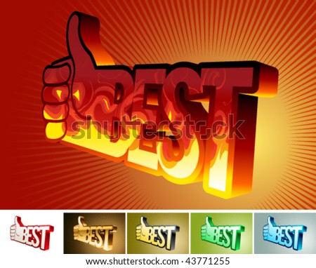 Abstract symbol in the form of arms and the best word